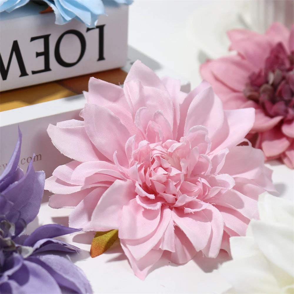 Dahlia artificiel orange pour mariage