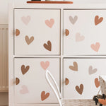 Autocollant mural cœur boho en couleur rose pour décoration murale