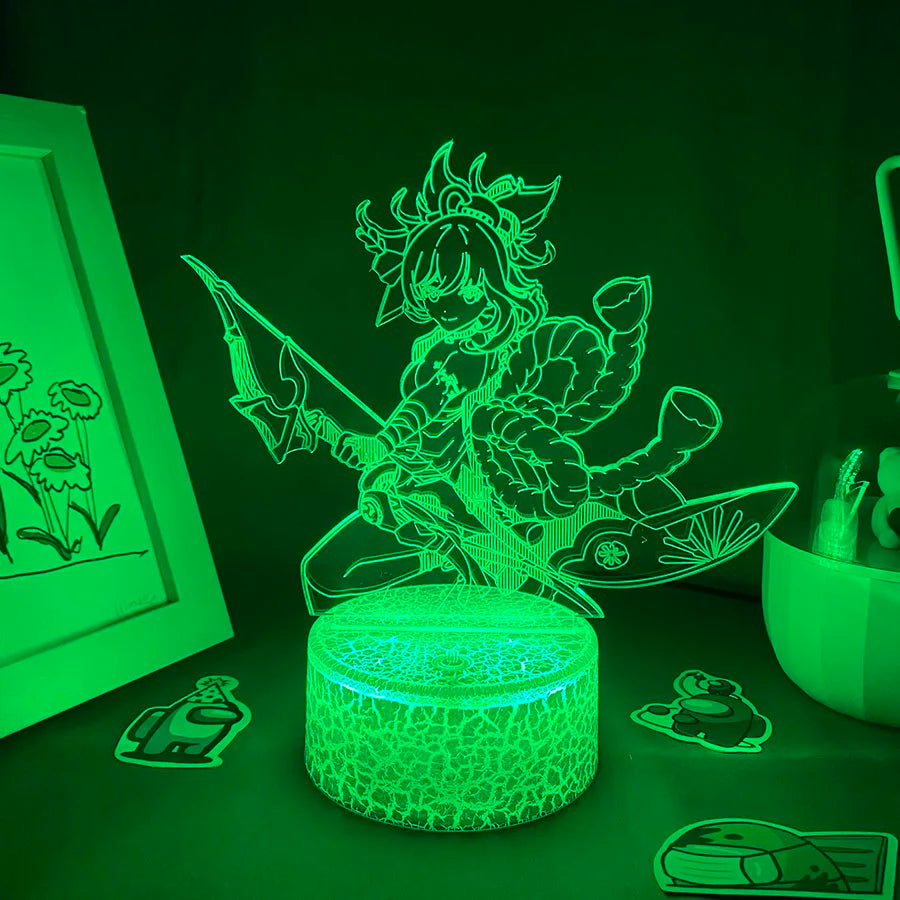Détail du design 3D de la lampe à lave inspirée de Genshin Impact