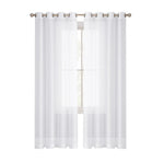 Rideaux blancs légers avec anneaux métalliques pour décoration intérieure, parfaits pour filtrer la lumière tout en ajoutant une touche élégante et moderne à votre salon ou chambre, compatibles avec différentes tringles à rideaux.