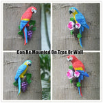 Statue perroquet résine fixation crochet