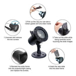 Lampe de projection fixée sur un mur extérieur éclairant une terrasse