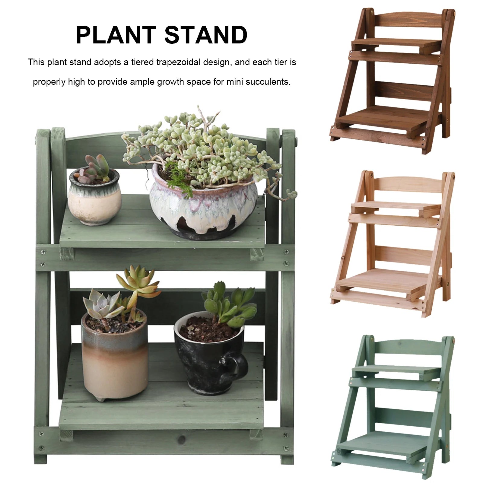 Support de plantes en bois gris dans un salon moderne
