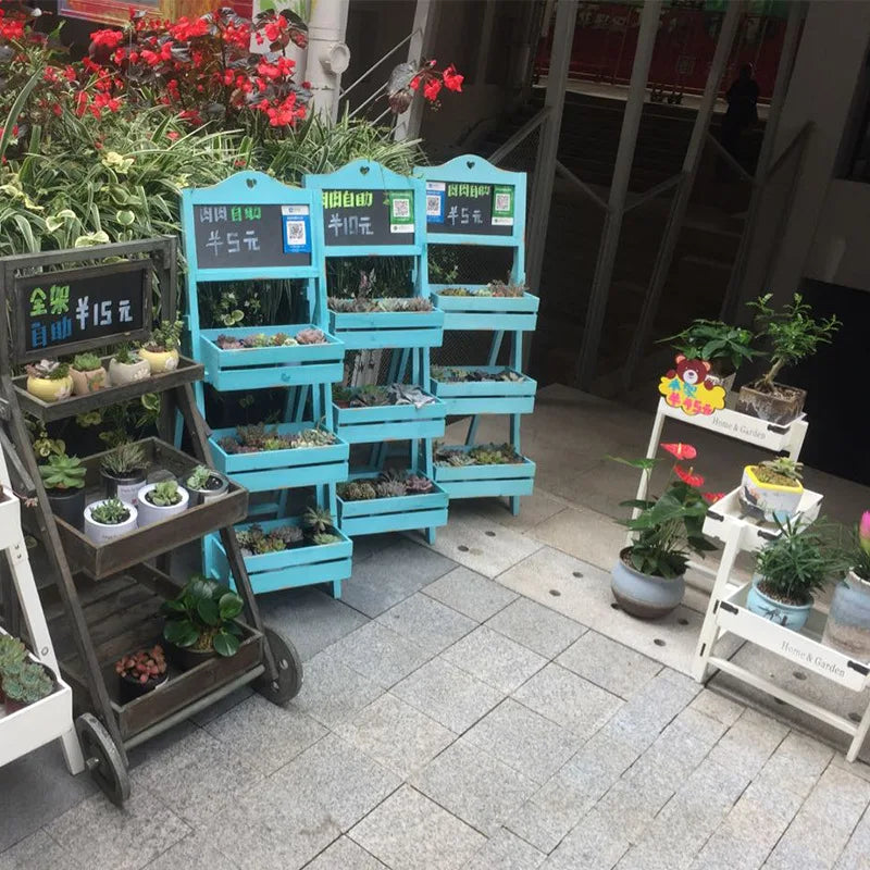 Étagère fleurs bois jaune intérieur
