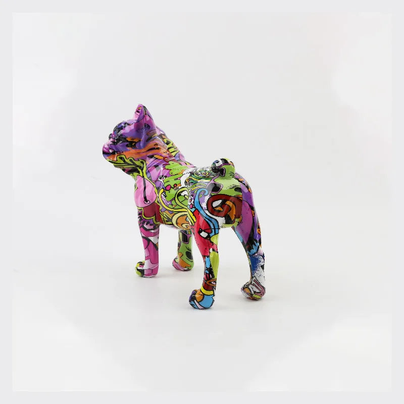 Ornement artisanal de bouledogue français en gris clair - Ombre Interieur
