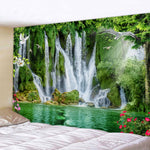 Tapisserie murale cascade naturelle paysage marin décoration bohème