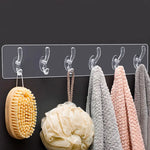 Support crochet transparent avec 3 crochets pour serviettes