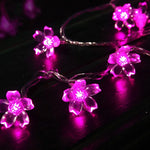 Détail fleur LED silicone transparent guirlande lumineuse