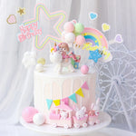 Topper cupcake licorne arc-en-ciel pour anniversaire fille