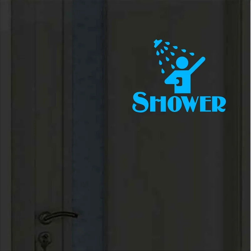 Sticker porte toilettes blanc brillant