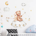 Sticker mural ours dessin animé kawaii
