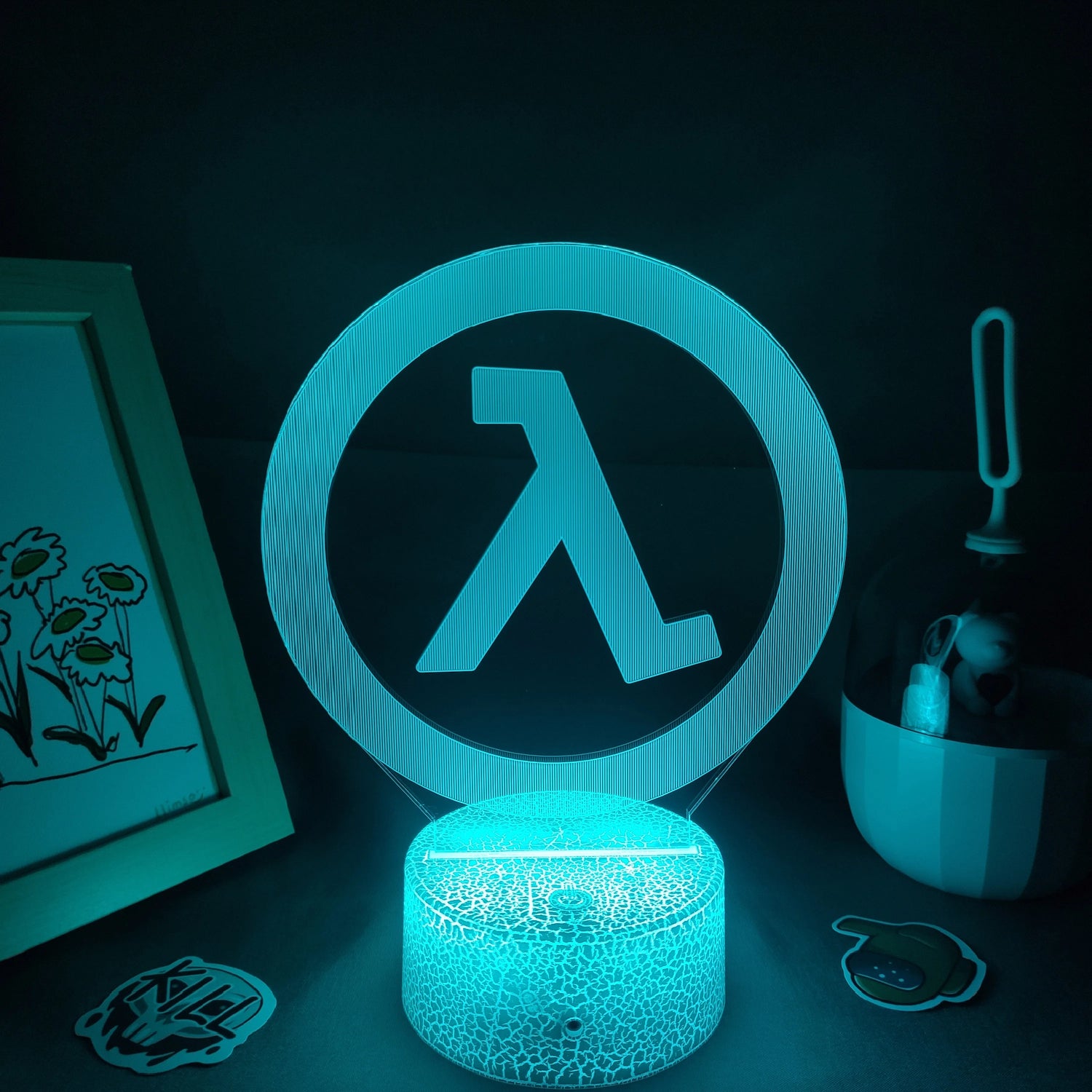 Lampe à lave LED 3D en forme de valve avec effets lumineux colorés