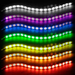 Installation de bande LED RGB sous une étagère