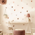 Autocollant mural cœur boho en vinyle pour chambre de fillette