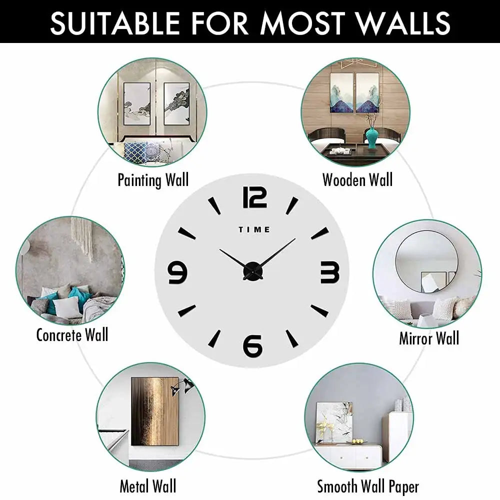 Horloge murale violette 3D moderne avec effet sourdine pour espace de vie silencieux