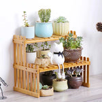 Étagère plante bois or présentoir plante intérieur