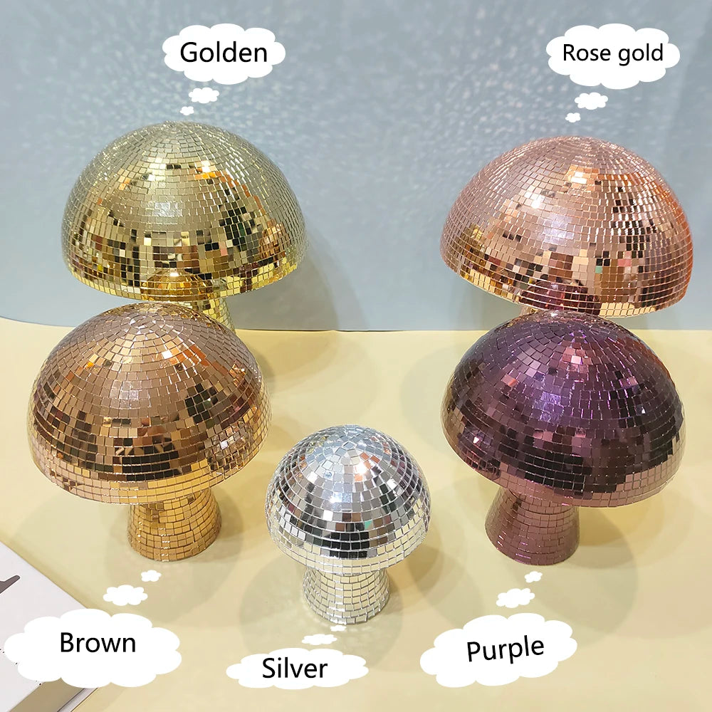 Lampe champignon disco miroir gris foncé