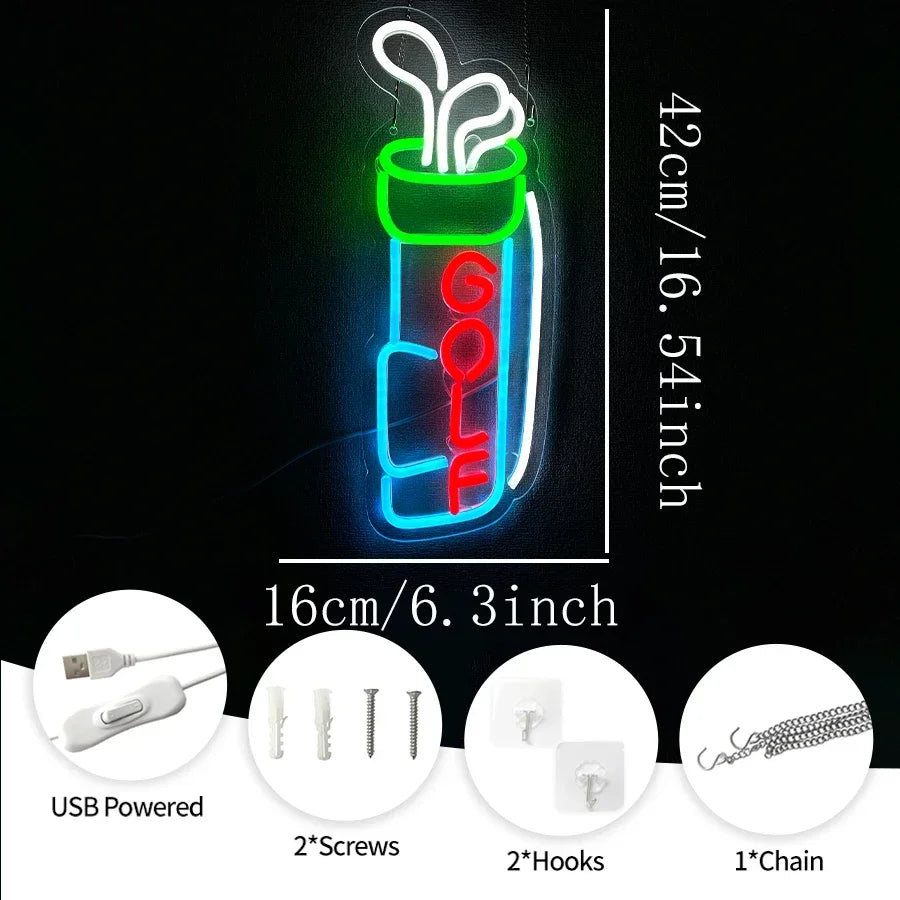 Enseigne LED golf USB