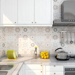 Autocollant mural cuisine antidérapant motif bohème couleur beige