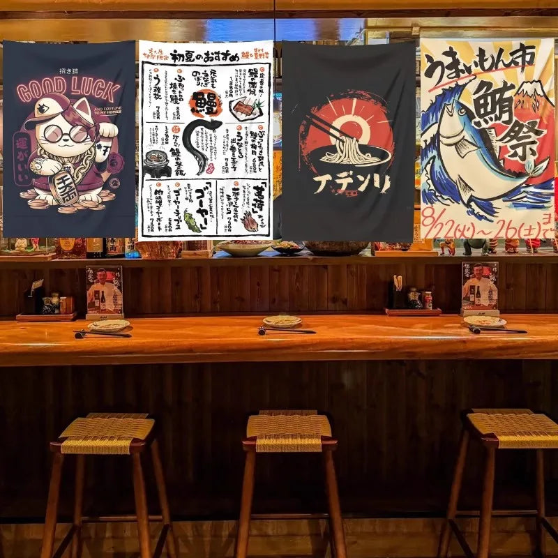 Vue rapprochée du design japonais sur le tissu suspendu