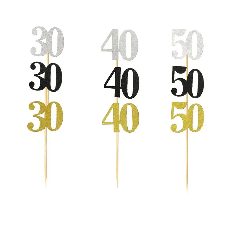 Toppers pour gâteau 40 ans élégants Ombre Interieur