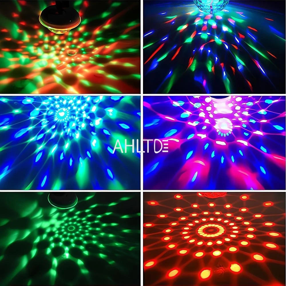 Lampe disco champignon allumée en mode RVB