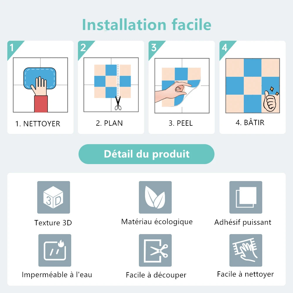 Décoration murale brique PVC résistant humidité