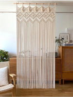 Tapisserie murale bohème en macramé tissé main blanc crème