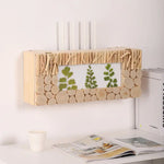 Boîte de rangement murale en bois gris pour organisation câbles
