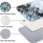 Tapis de salle de bain moderne en tissu flanelle douce avec éponge de mousse et surface antidérapante.