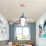 Lustre LED avion design bronze pour chambre ado