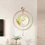 Horloge murale scandinave fleurs fraîches blanche