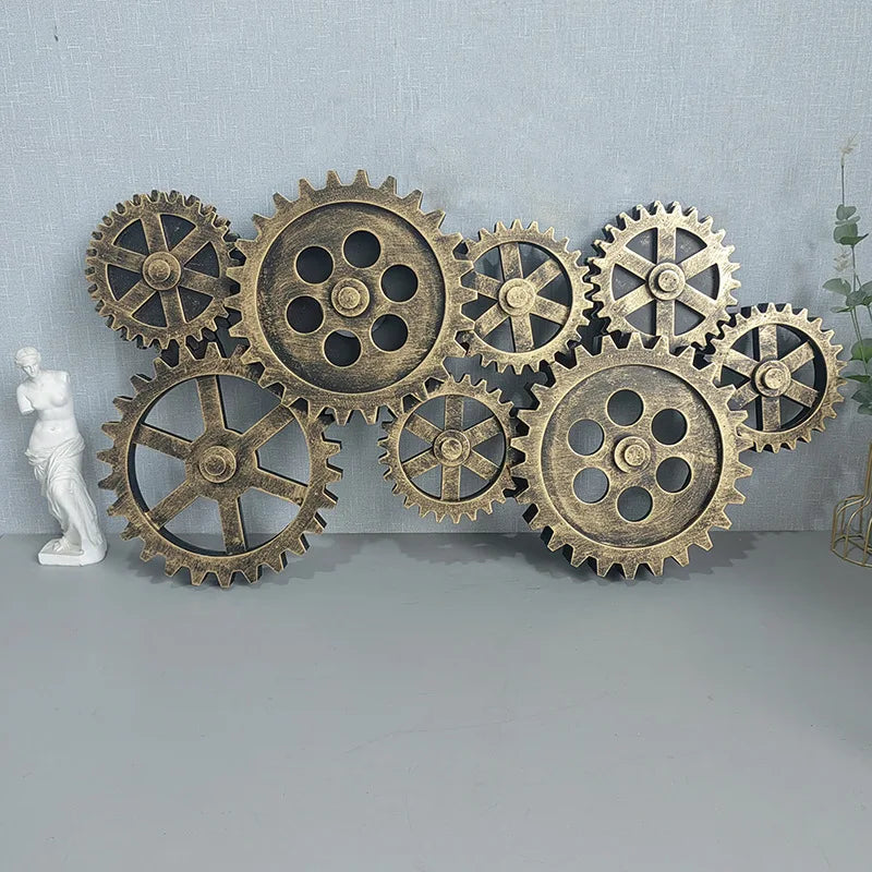 Décoration murale engrenages Steampunk vert clair pour maison