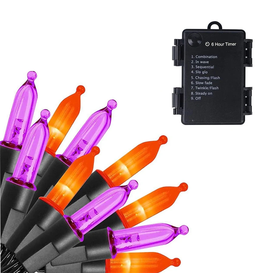 Guirlande lumineuse multicolore LED 10m sur sapin de Noël