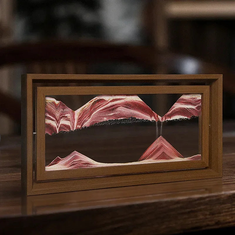 Tableau sable mouvant 3D posé sur bureau