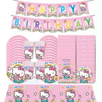 Ensemble vaisselle jetable Hello Kitty pour anniversaire