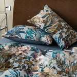 Ensemble complet housse de couette et taies d'oreiller motifs feuilles tropicales