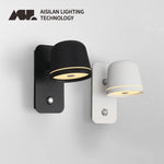 Applique murale LED tactile noire pour chambre moderne
