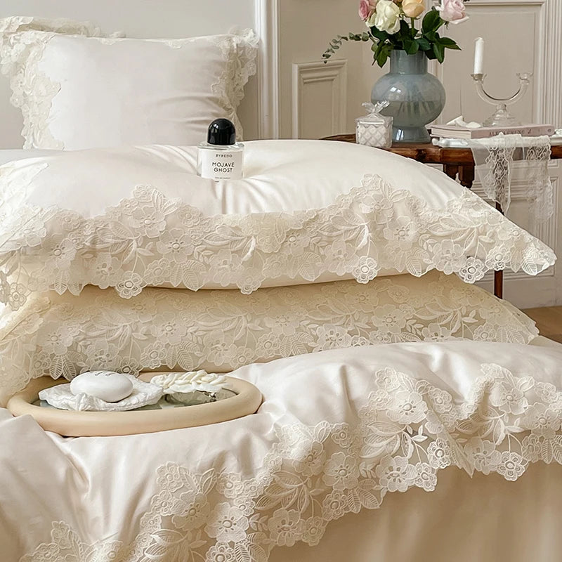 Parure de lit chic verte pour chambre romantique
