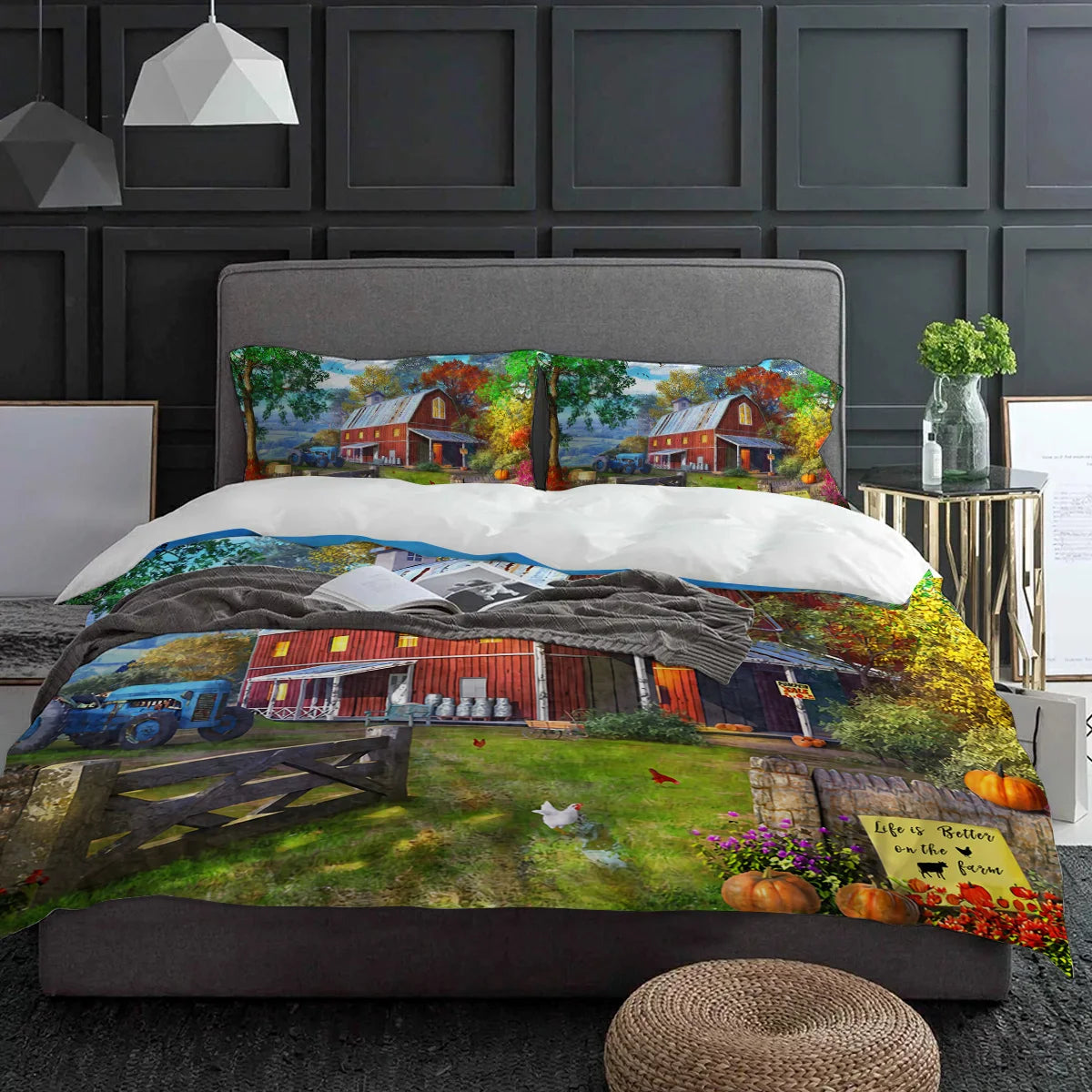 Housse de couette rustique Farm Life Barn sur lit double