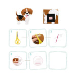 Détail du kit couture avec laine et accessoires