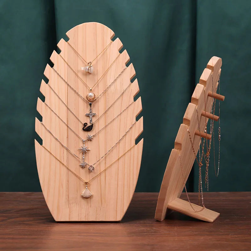 Support de rangement pour colliers en bois flamme