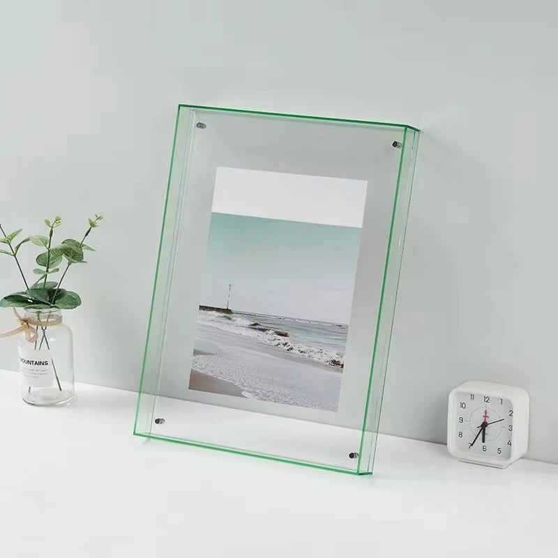 Cadre photo acrylique laser coloré blanc
