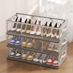 Boîte à chaussures transparente empilable vert clair