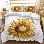 Housse de couette tournesol jaune avec taies d'oreiller