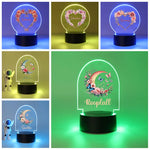 Lampe de chevet personnalisée lune rose vue de face
