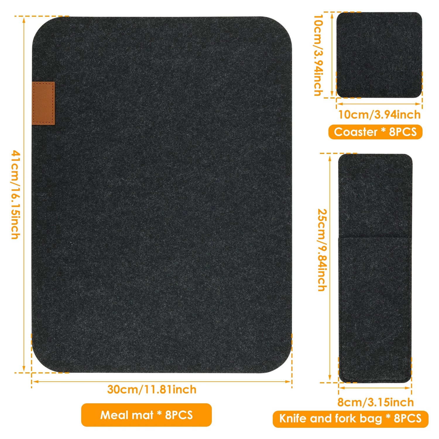 Détail des sous-verres en feutre du set western