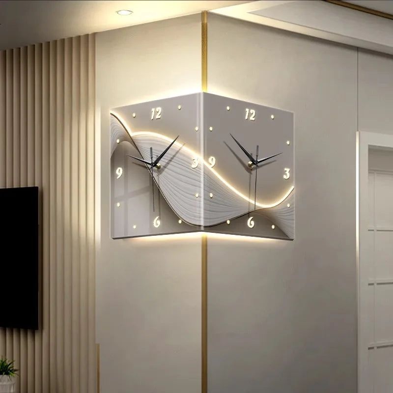 Horloge murale moderne carrée blanche design luxe pour salon