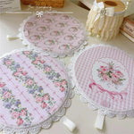 Set de table rose rétro avec sous-verre assorti
