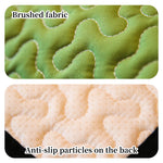 Tissu brossé avec des particules anti-dérapantes à l'arrière.
